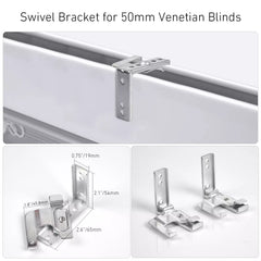 Metal Swivel Bracket Swivel Fitting Brackets High Profile Swivel Mounting Bracket for 50mm Wall&Ceiling Venetian Blinds(4 PCS per package)