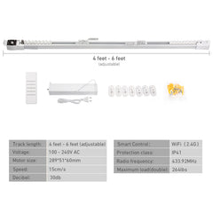 Automatic Curtain Opener,Motorized Curtain Track,Smart Curtain Rods With Remote,Automated Window Treatments Work With Alexa,GoogleAssistant