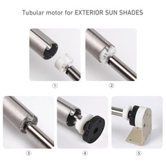 Electric Sun Shades Outdoor Motor Kit for Coolaroo Shade Screen, Coolaroo Blind Conversion Motor for 28mm Tube, Rechargeable Battery Powered Motor Kit with Controller