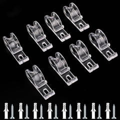 Clear Curtain Cord Hooks - 8 Pack Crystal Positioning Clips for Blinds & Shades (50mm)