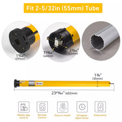 Electric Retractable Patio Screens Motor,AM35 Zigbee Screens Motor,6Nm High Torque,Rechargeable, Solar-Powered Patio Screens Motor