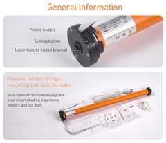 APP WiFi Tubular Motor, 110V-240V Alexa Smart Roller Shades Motor.