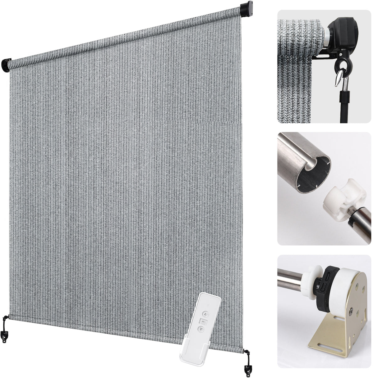 Electric Sun Shades Outdoor Motor Kit  for Coolaroo Shade Screen, Coolaroo Blind Conversion Motor for 28mm Tube, Rechargeable Battery Powered Motor Kit with Controller