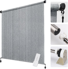 Electric Sun Shades Outdoor Motor Kit  for Coolaroo Shade Screen, Coolaroo Blind Conversion Motor for 28mm Tube, Rechargeable Battery Powered Motor Kit with Controller