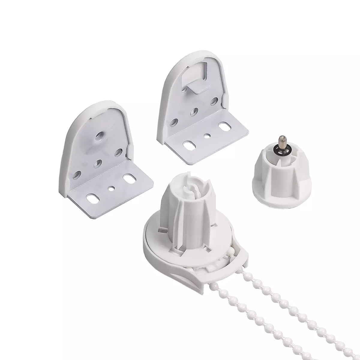 Embrague para persiana enrollable de 28 mm para tubo de 1 1/8" (28 mm) con soporte de metal y cadena de cuentas, repuestos de reparación para persianas enrollables, núcleo de metal, larga vida útil, resistente, carga máxima de 8 kg