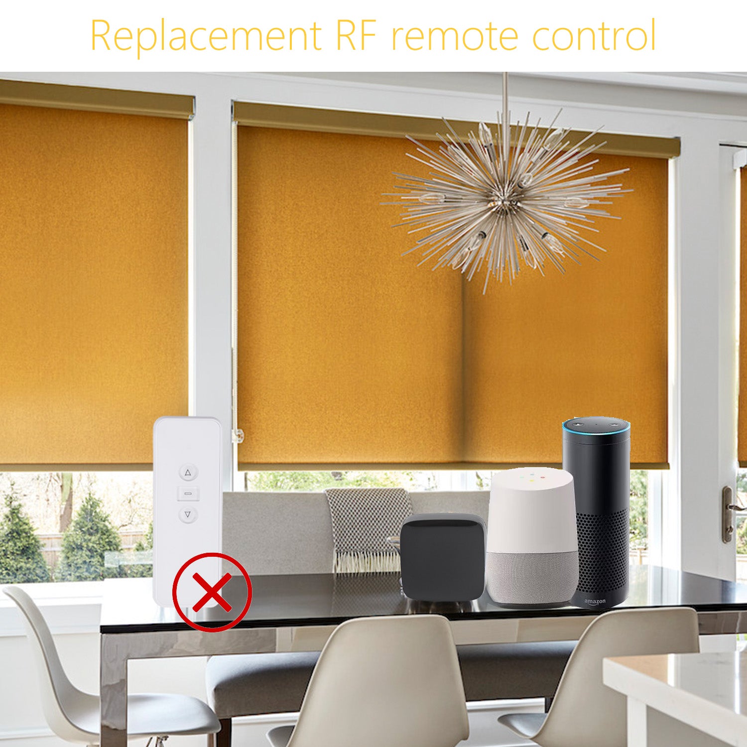 RF Transmitter Bridge to WIFI, Roller Shade Motor RF hub, Remote Control hub Work with Alexa, Google Home.