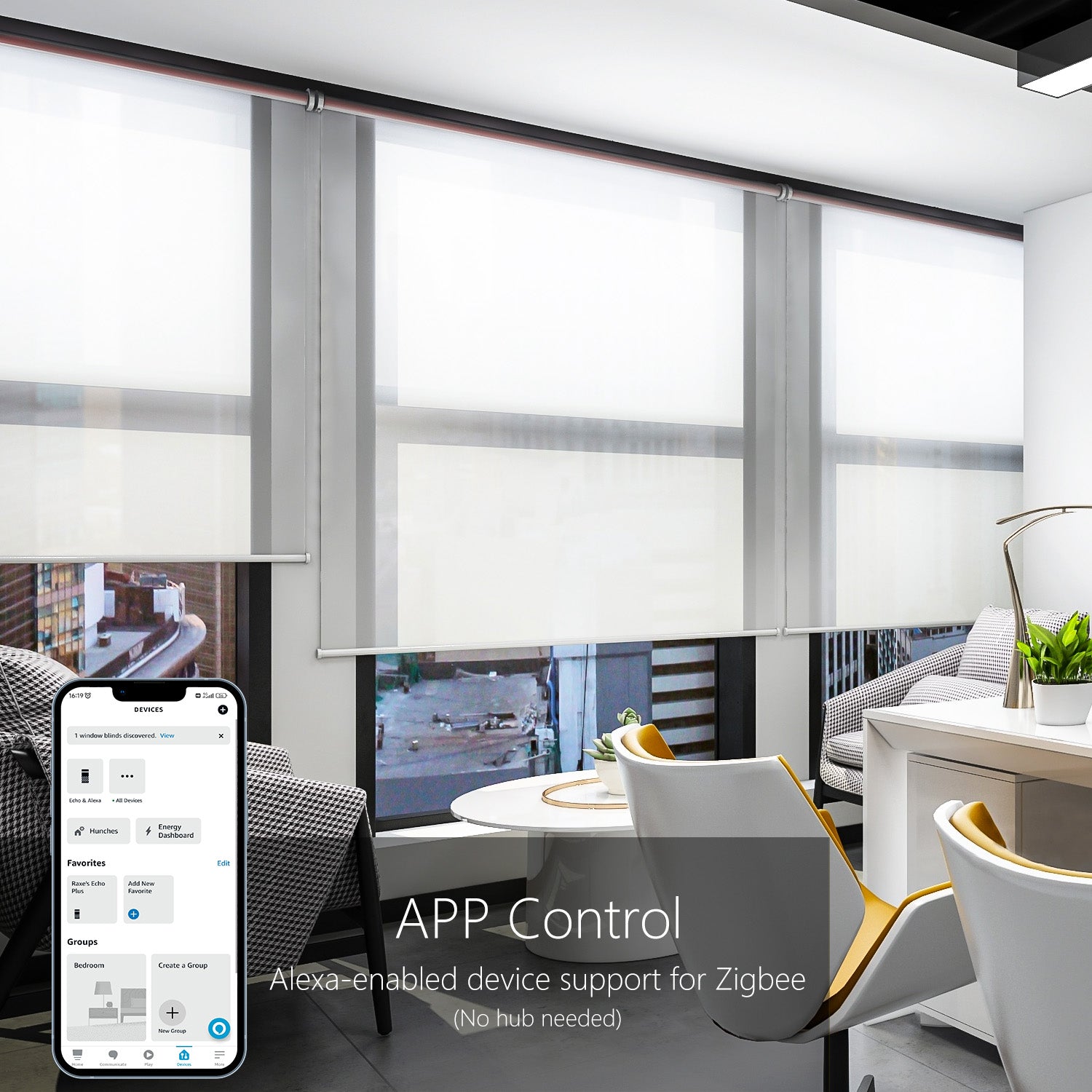 Zigbee Smart Motorized Blinds/Shades Motor 1.5“ 38mm/45mm , Compatible with Alexa Directly, No HUB Needed.