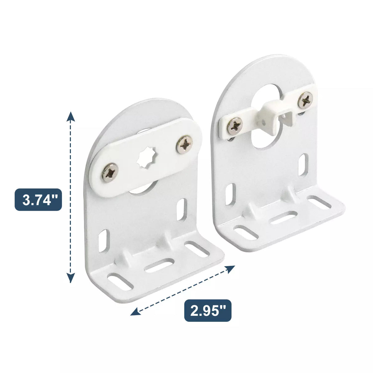Heavy Duty Motorized Shade Brackets - Universal Set for Outdoor Blinds, Zip Screens, Golf Impact Screens | Fits AM35, AM45 | 50mm to 63mm Tubes