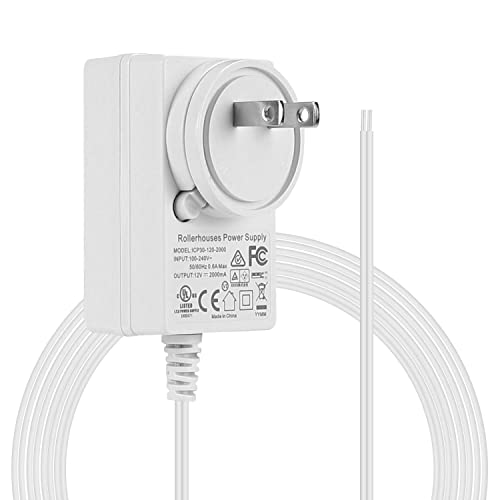 Rollerhouse  DC 12V/24V Plug-in Transformer DC Wall Adapte,White.