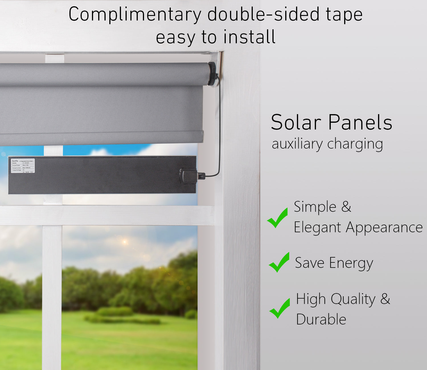 Blinds Solar Panels 5Volt Small Solar Charger for Motorized Blinds, Windows Curtain.