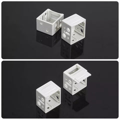 White Window Blinds Headrail Holder Bracket, Mini Blind Profile Box Mounting Bracket for Horizontal Faux Wood Blinds with 1"(25mm)Wide slats(4PCS)