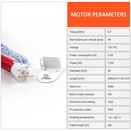 BOFU ES2512 DC 12V Switch Control 1-3/16 Roller Tube