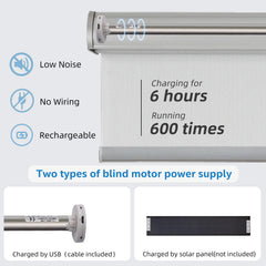 Rechargeable Roller Shade Motor, Working for 1"/25mm Shade Tube.