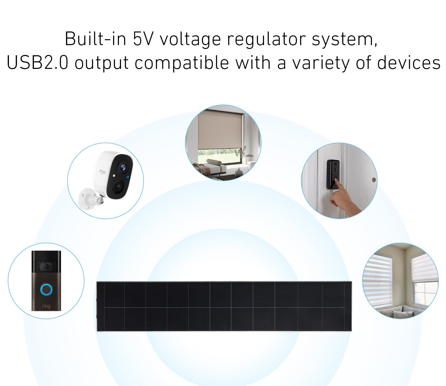 Blinds Solar Panels 5Volt Small Solar Charger for Motorized Blinds, Windows Curtain.