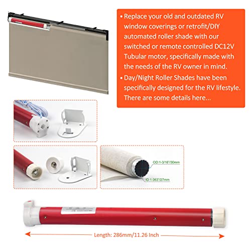BOFU ES2512 DC 12V Switch Control 1-3/16 Roller Tube