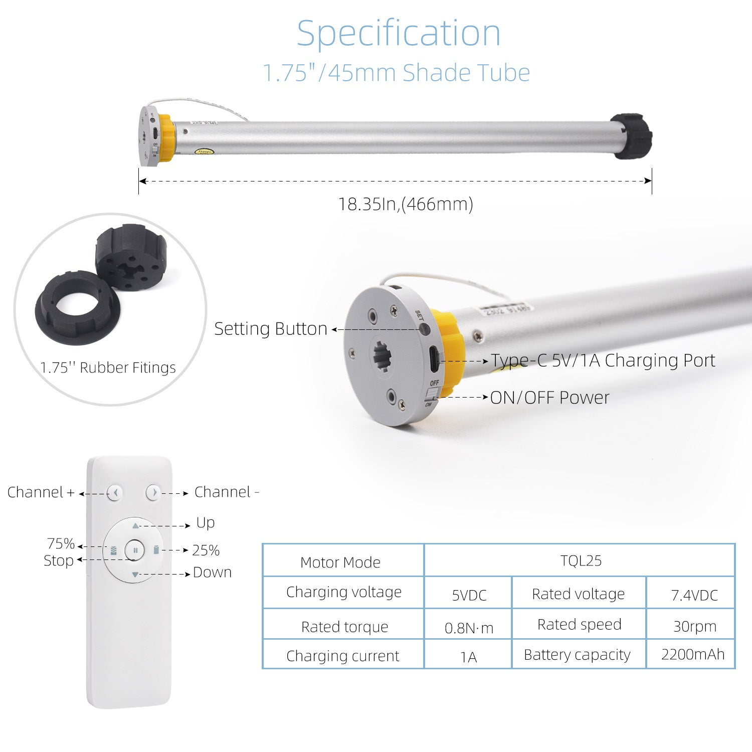 Zigbee Smart Motorized Blinds/Shades Motor 1.5“ 38mm/45mm , Compatible with Alexa Directly, No HUB Needed.