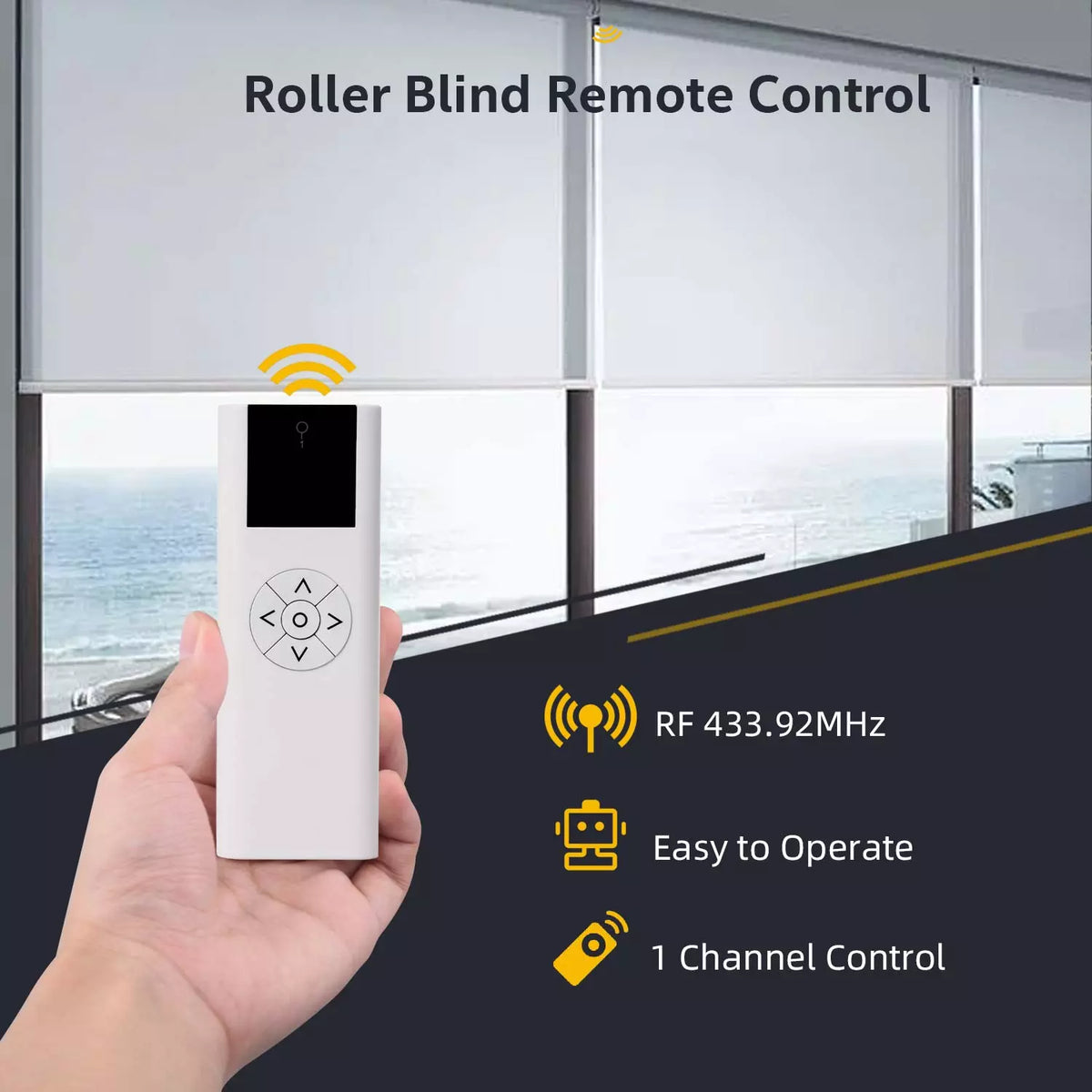 AC114-01 RF 433.92 Control inalámbrico, controlador de persianas de 1 canal para persianas y cortinas enrollables motorizadas
