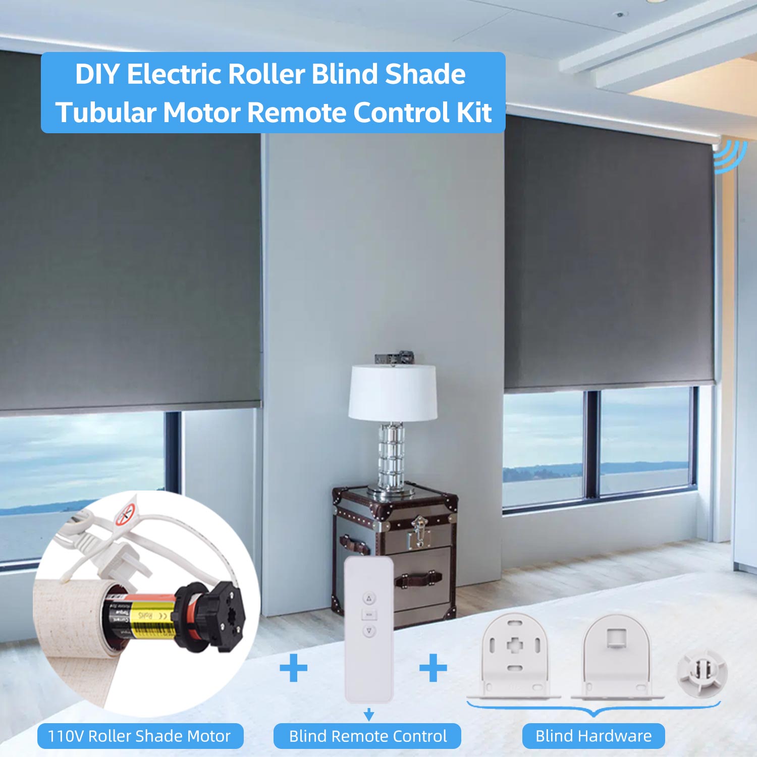 AC100-260V Roller Blind Motor Remote Control for 1.5 Inch Shade Tube.