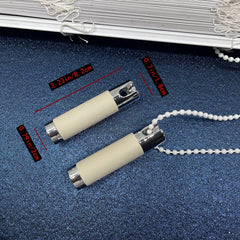 Curtain Pull Cord Beaded Chain - Weighted Leather Pendant for Blinds, Roller Shades & Roman Shades 2pcs