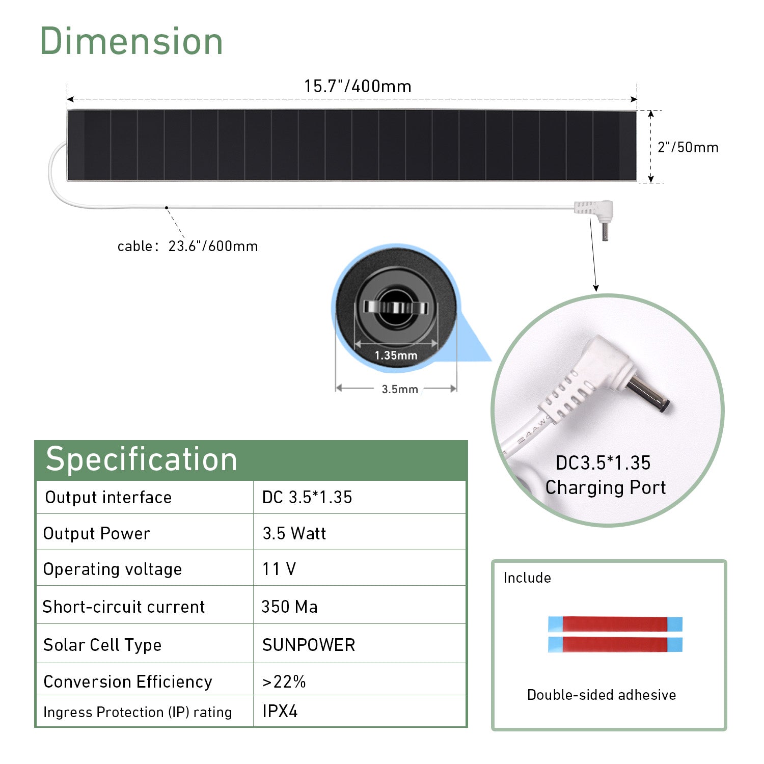 8.4V blinds solar panle DC35135