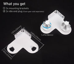 Double Roller Blind Bracket -Roller Blinds Replacement Parts Kit for 1.5"(38mm) Tube.
