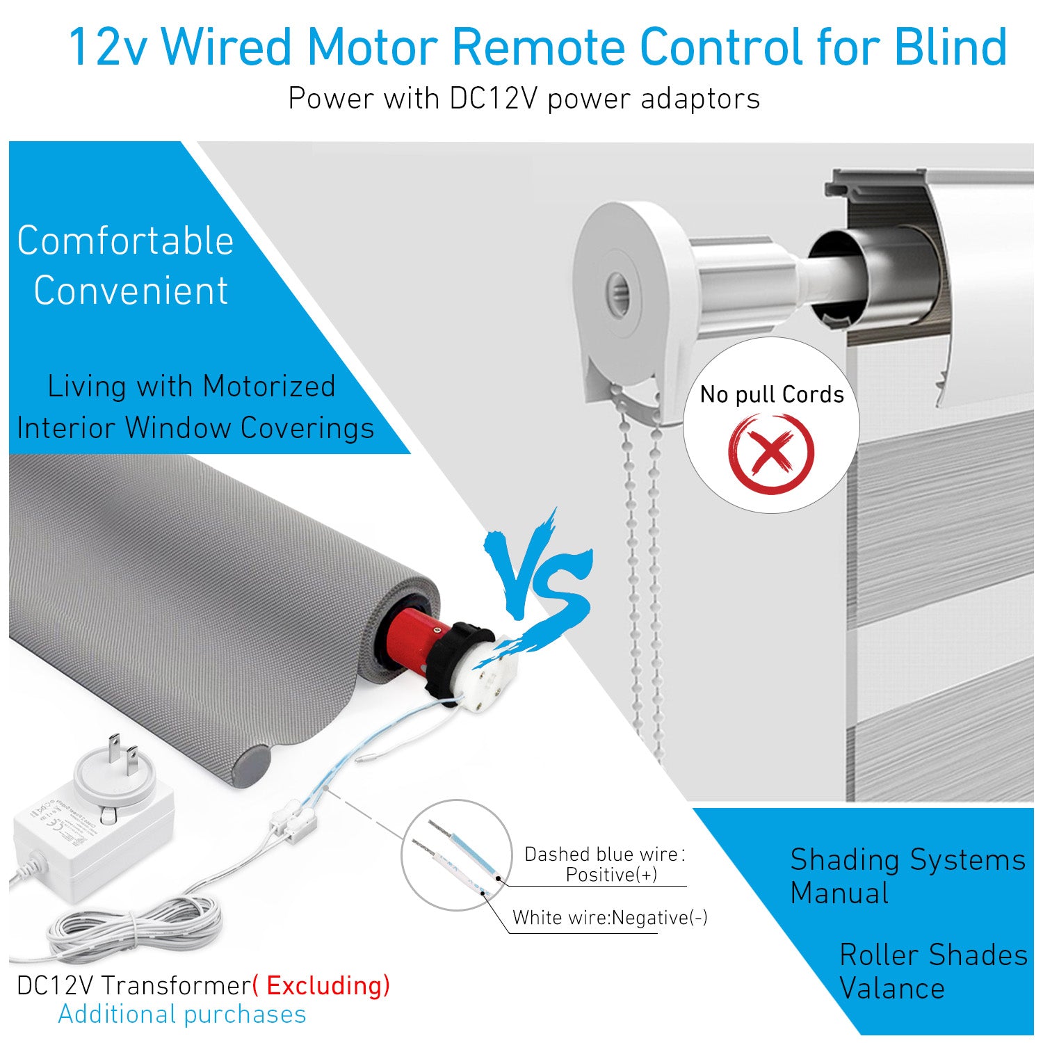 EY2512 DC12V Tubular Motor Electric Blind Motor Remote Control.