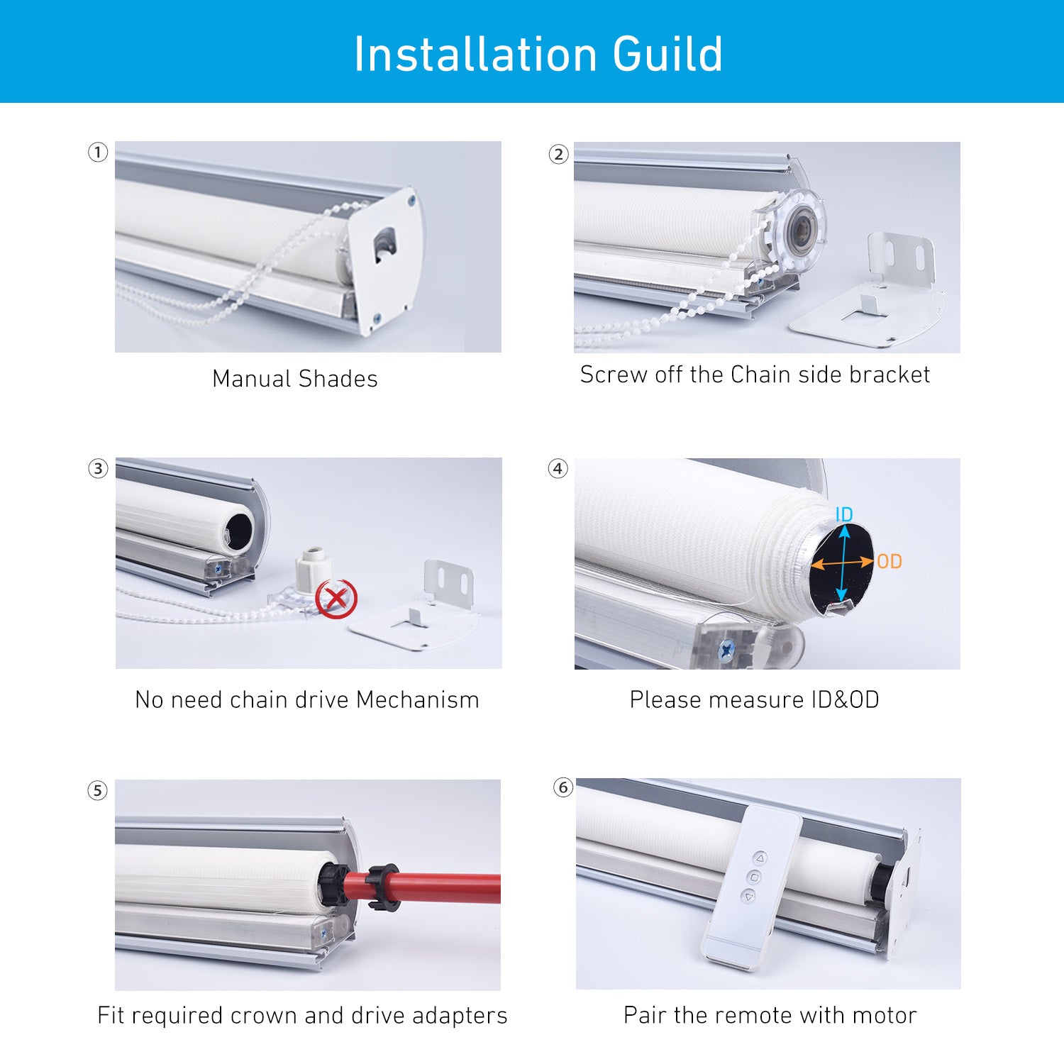 EY2512 DC12V Tubular Motor Electric Blind Motor Remote Control.