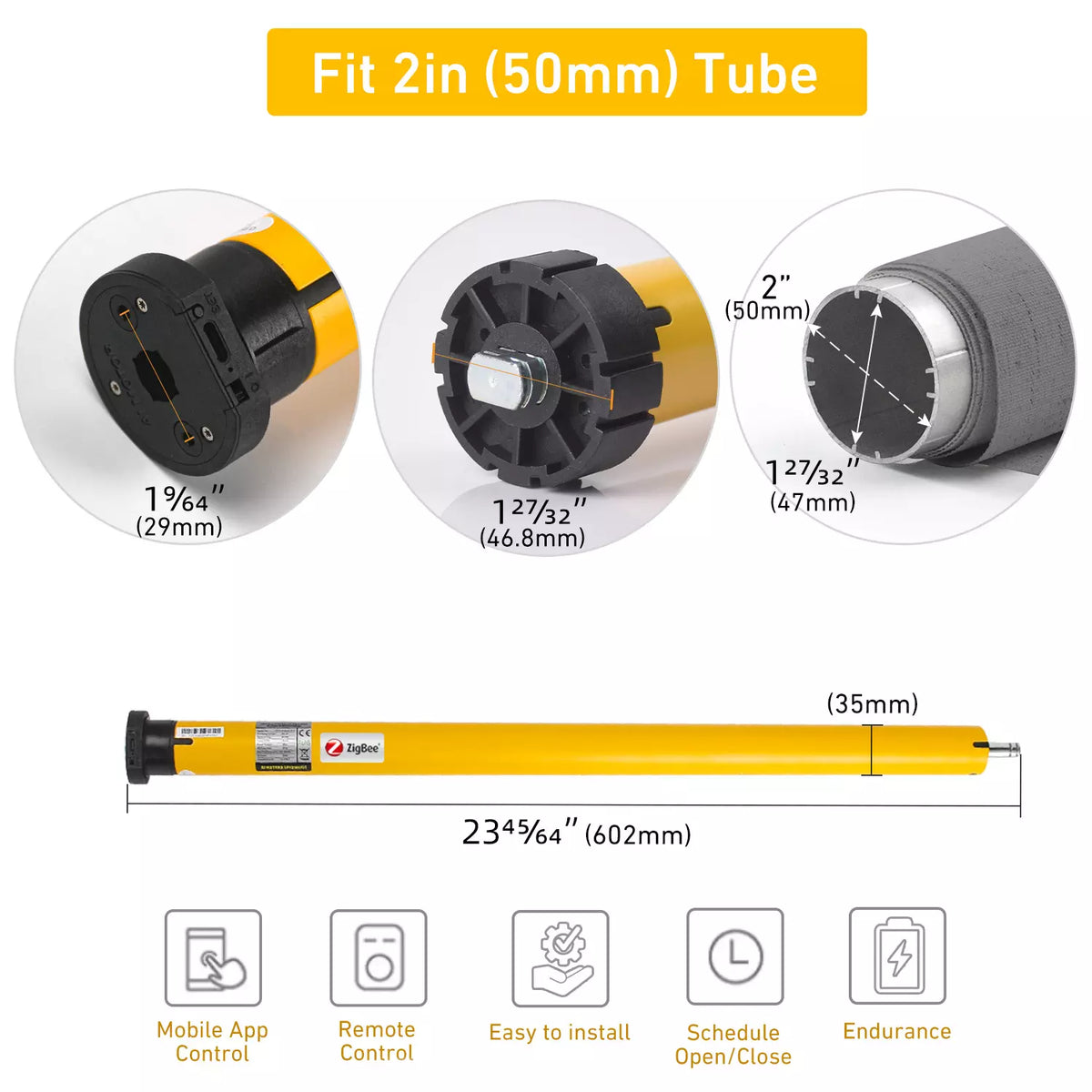 Electric Retractable Patio Screens Motor，AM35 Zigbee Screens Motor，6Nm High Torque，Rechargeable, Solar-Powered Patio Screens Motor