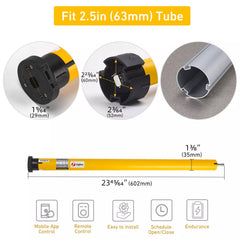 Electric Retractable Patio Screens Motor，AM35 Zigbee Screens Motor，6Nm High Torque，Rechargeable, Solar-Powered Patio Screens Motor