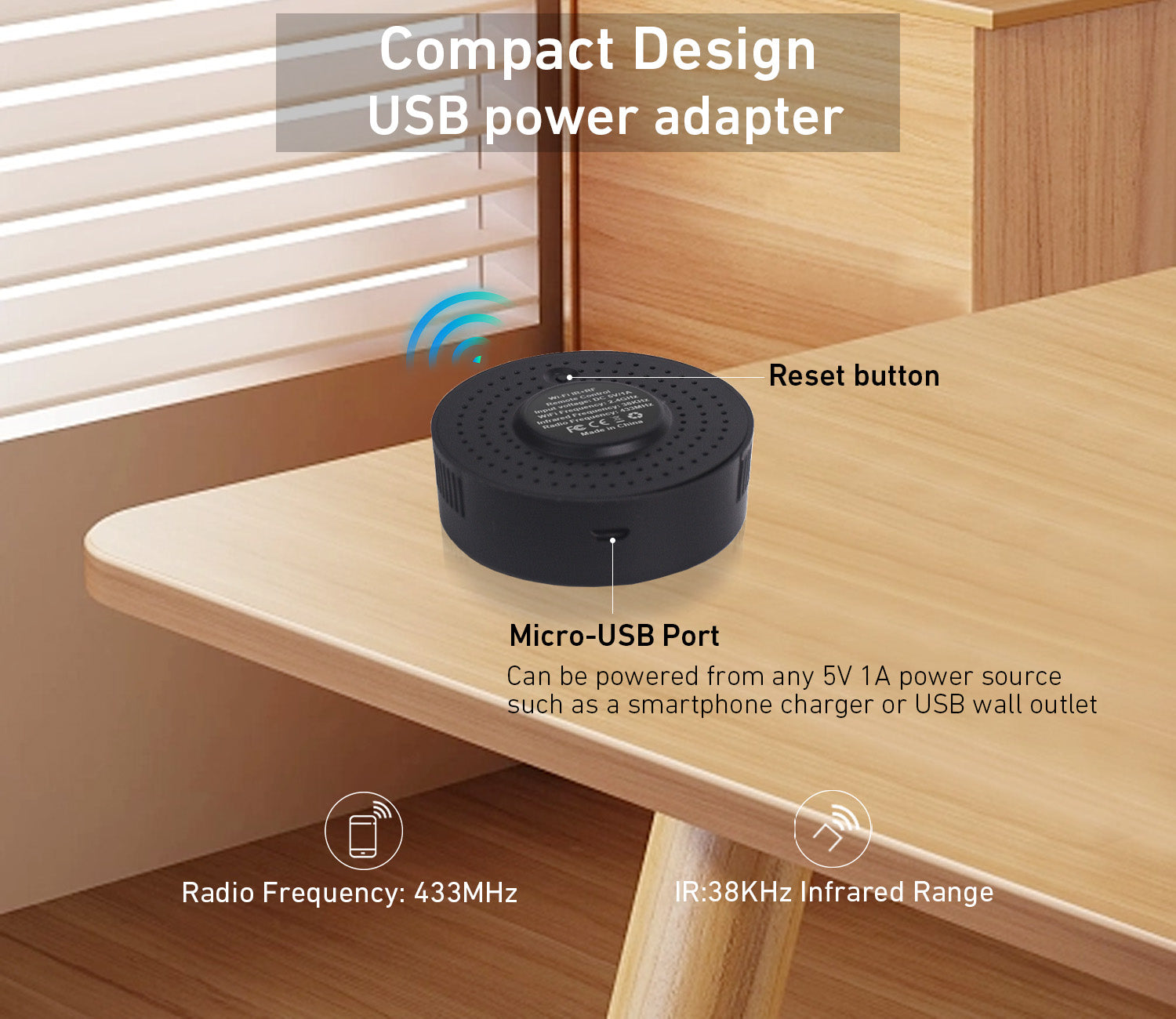Rollerhouses Smart WiFi IR/RF Remote Control Hub for Smart Home Automation - IR/RF Bridge Wifi.